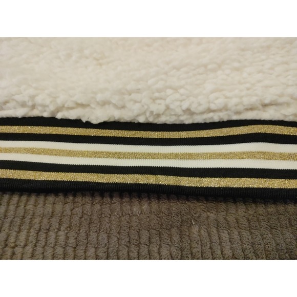 Nanette Lepore White Fuzzy Pullover XL - Saints Black & Gold!!! - Picture 3 of 8